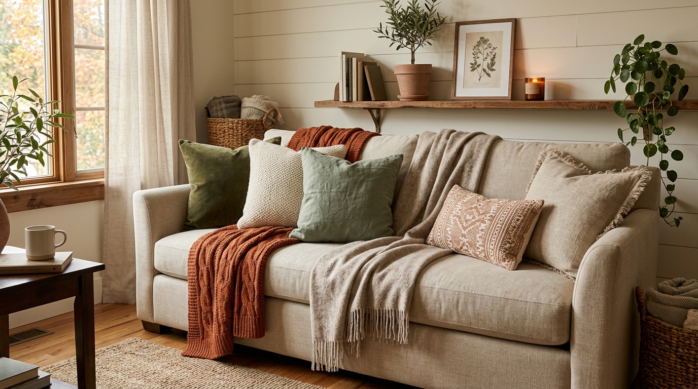 Decorating with Throw Pillows and Blankets